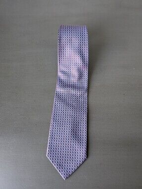 Joseph & Feiss Men's Purple Chrome Patterned Silk Tie 58" Long